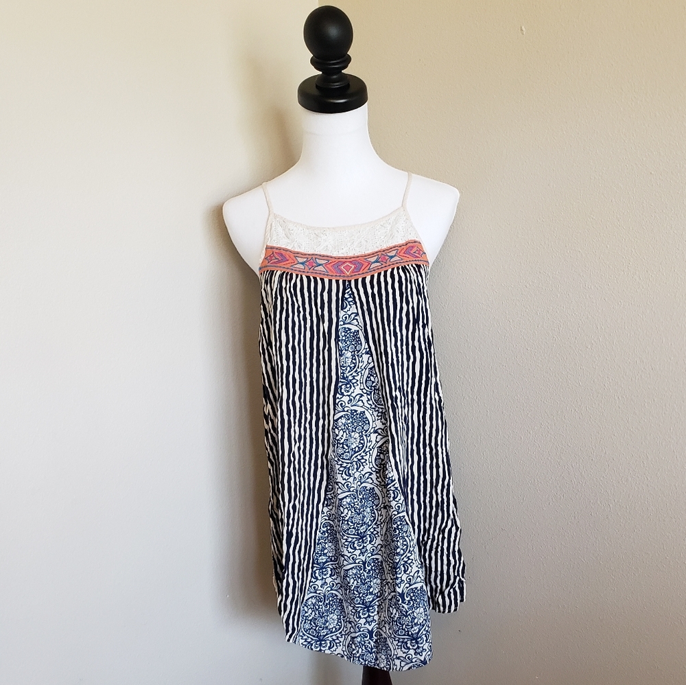 Flying Tomato Mixed Print Slip Dress